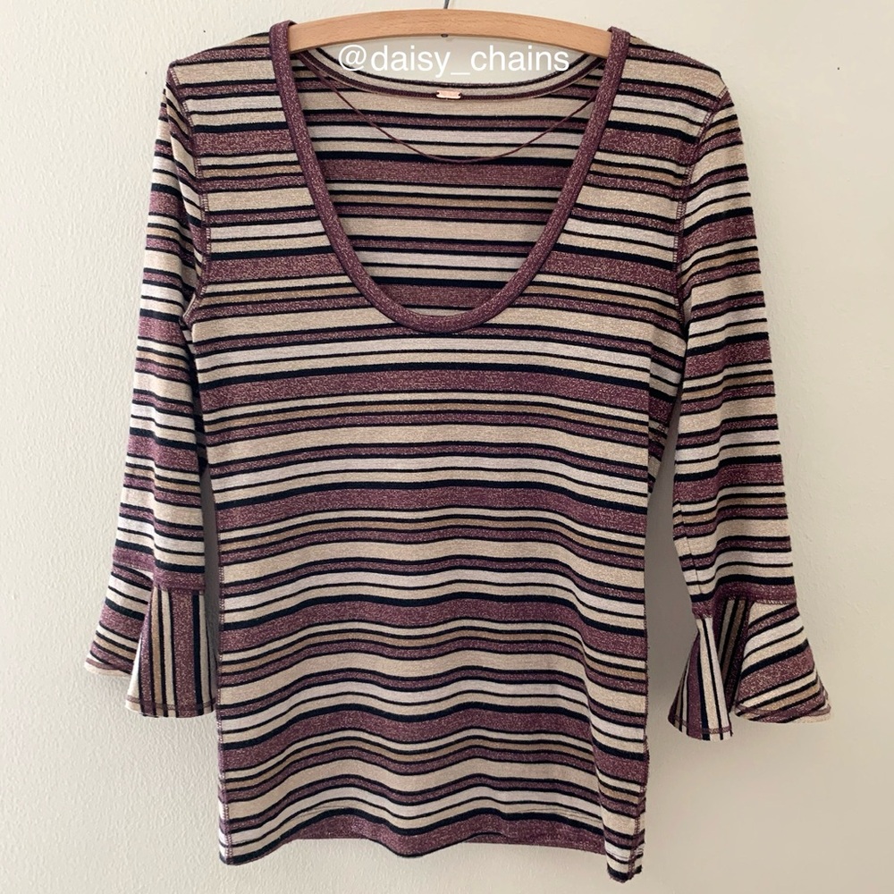 Free People Metallic Striped Top